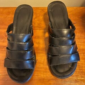 Slip on, open back shoes